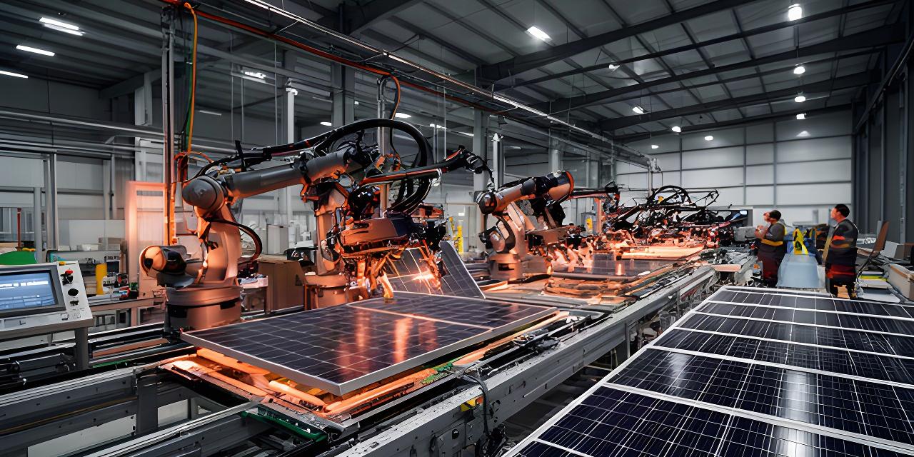 Línea automatizada de ensamblaje de paneles solares en una planta industrial de Mollet del Vallès