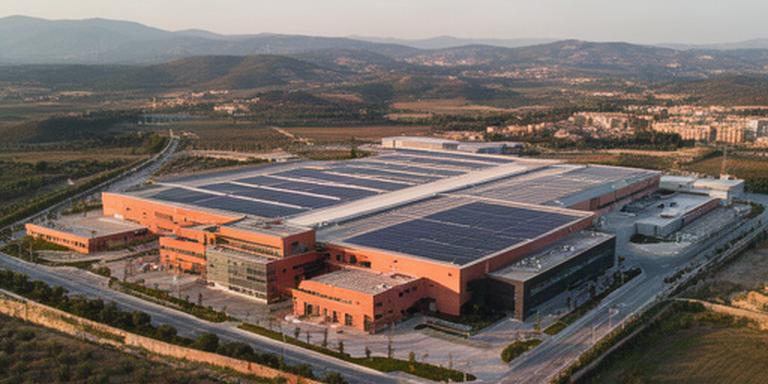 Vista aérea de la planta automatizada y las oficinas de Jiménez Célula en Mollet del Vallès